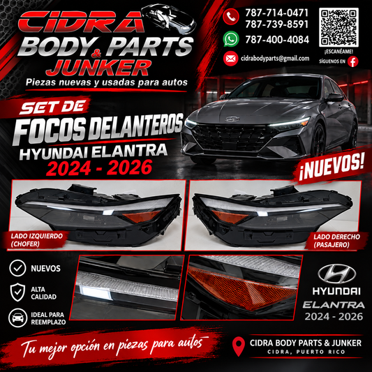 SET DE FOCOS DELANTEROS ELANTRA 2024-2026